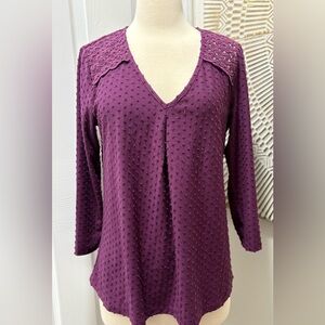 Daniel Rainn Plum Textured Blouse